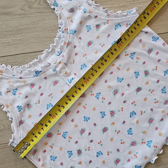 Girlhood Cottagecore Floral Pointelle Scalloped Edged Cropped Tank Top Small - Picture 7 of 11